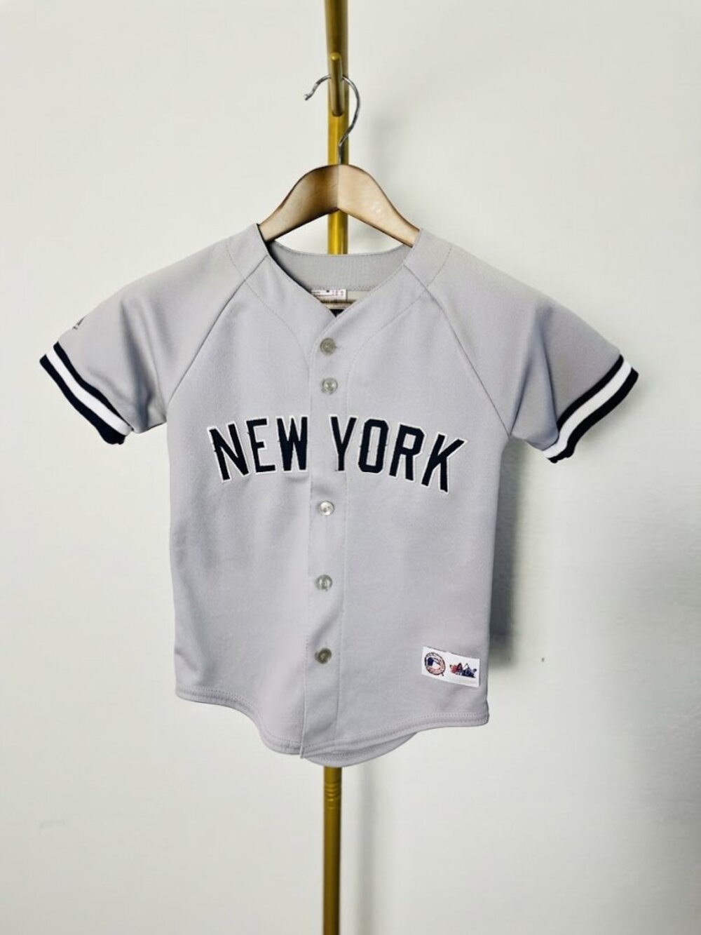 Vintage 90s Majestic NY Yankees Road Gray Jersey Blank Women's S Made in USA